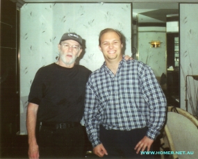 George Carlin and Homer backstage at MGM Grand in Las Vegas